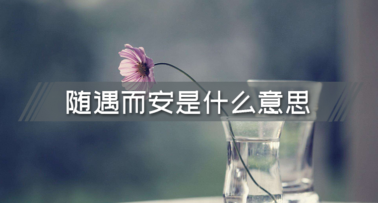 随遇而安什么意思呢